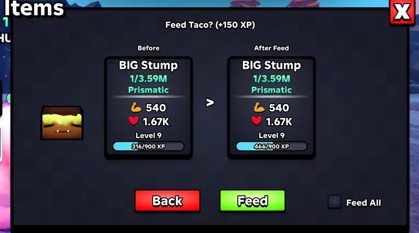 Level up slimes in Slime RNG
